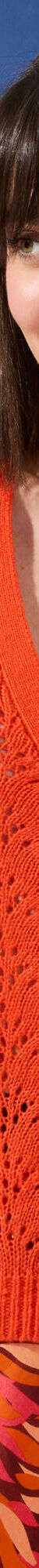 Gilet col V, maille ajourée (orange) Gilet col V, maille ajourée (orange)